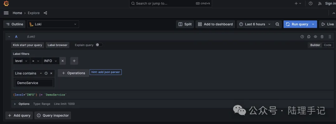 Grafana dashboard add and filter query
